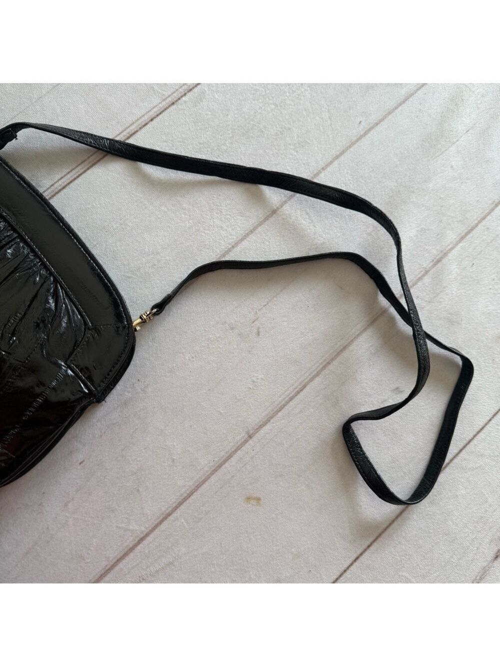 Lee Sands EEL Skin Elegant Black Women's Clutch - Picture 6 of 11